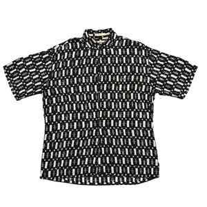 Campia Moda Men's Short Sleeve Button Down Shirt Geometric Print Large